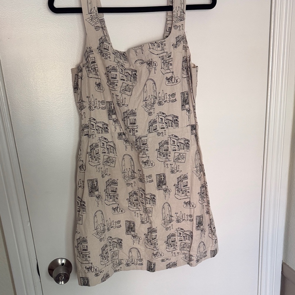 Abercrombie & Fitch Cream Dress with Black Print